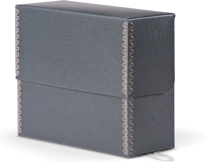 Blue/Grey Document Storage Box with Flip-Top Lid - 5W x 15 1/4L x 10 1/4" H by GaylordArchival
