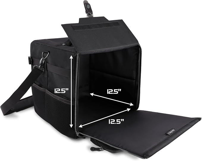 ENHANCE Board Game Shoulder Bag - Collector's Edition Board Game Storage with Shoulder Strap and Accessories Pockets for Dice, Cards, More - Reinforced Carrier Protects Tabletop Games (Dragon Black) - Image 3