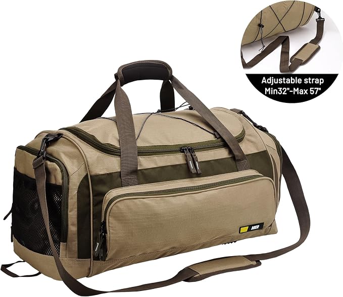 MIER Large Gym Bag for Men 60L Duffel Bag with Shoe Compartment | Lightweight & Durable Sports Duffles; Suited for Workout Fitness Travel Weekender; Water Resistant; Adjustable Shoulder Strap - Image 5