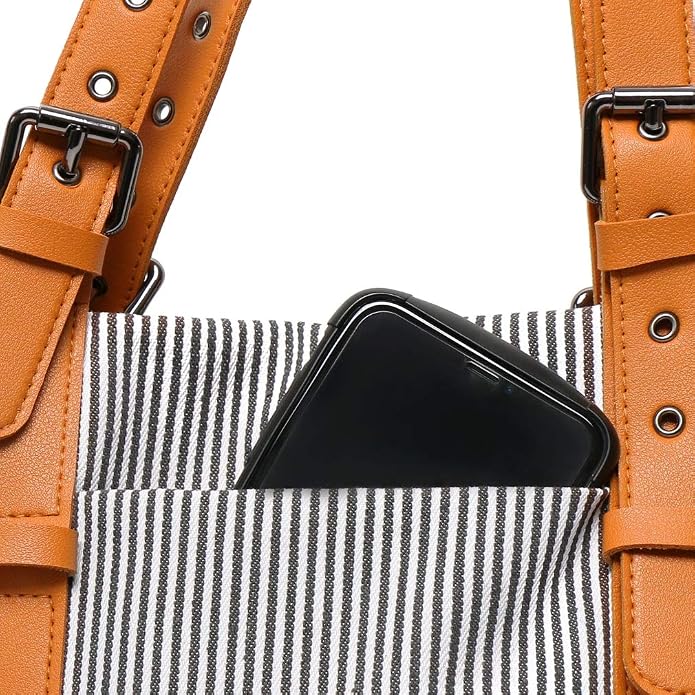 Women's Canvas Shoulder Work Tote Purses Large Top Handle Everyday Bag Diaper Handbag - Image 5