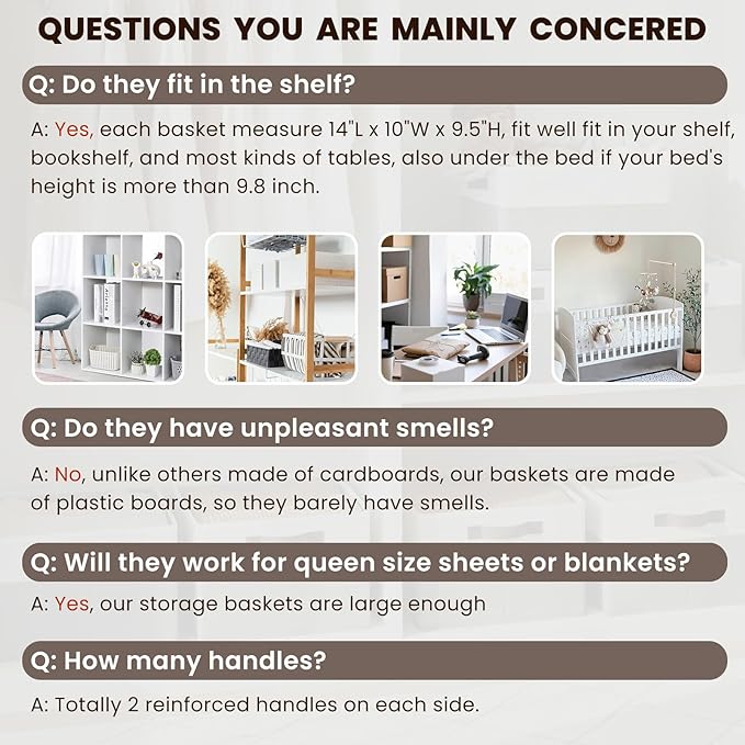 Large Storage Bins for Shelves 4 Pack, Closet Storage Baskets for Clothes Blanket Beddings Towels, Collapsible Fabric Closet Organizer Bins with Handles/ Laundry Room Organization - Image 7