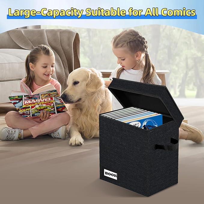 Collection Comic Book Storage Boxes, Protector Organizer 11.8" X 9.8" X 7.8" Collapsible Short Box Holds 160-180 Comic Book Heavy Duty Bin Container Holder Shelf - Image 2