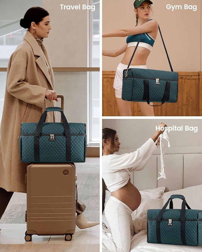 LOVEVOOK Travel Duffle Bag - Weekender & Overnight Bag with Toiletry & Wet Pocket, Carry-On Size, 3pc Set - Image 7