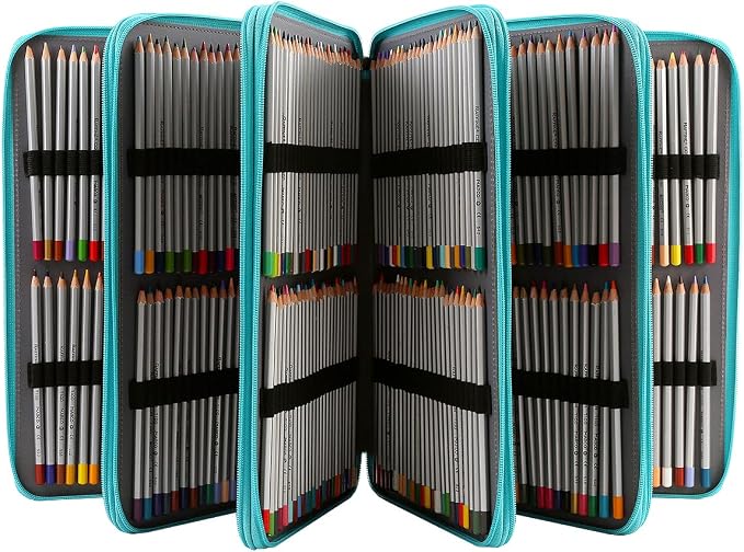 600-Slot Colored Pencil Case, 5-Layer Zipper with Shoulder strap and Handle | Organizer Bag for Pencil Storage Case for Artist Painter Office Sketch Travel Supplies - Image 3