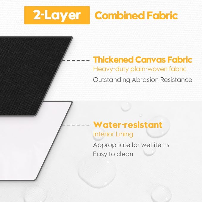 Hinwo 102L XXL Canvas Storage Bin with Lid and Handles, 4-Pack | Collapsible Fabric Baskets, Closet Shelf Organizers, Containers for Clothing, Blankets, Toys, Bedding (Black) - Image 5