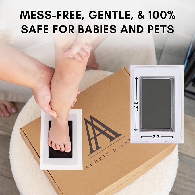 AUDRIC & ANNE Baby Keepsake Box & Paw Print Kit for Dogs | Solid Wood Memory Box for Keepsakes with Photo Frame, Handprint & Footprint Kit | Baby Shower Gifts, Pet Memorial, Mother's Day, Wedding Gift - Image 7