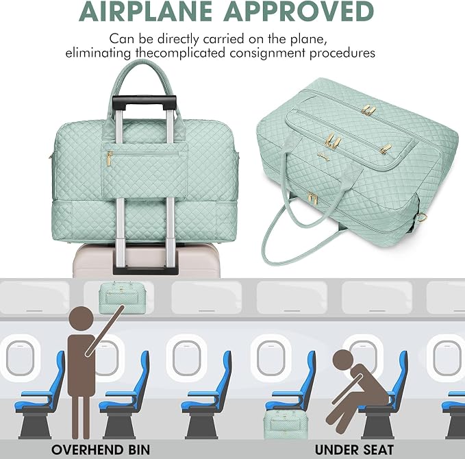 Travel Duffle Bag Weekender for Women - Carry-On Overnight Bag Personal Item Bag with Shoe Compartment & Wet Pocket Large Weekend Tote Bags with Toiletry Bag Hospital Bags for Labor and Delivery - Image 5