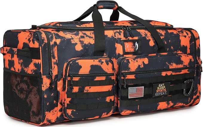 130L Extra Large Duffle Bag for Men, Heavy Duty Large Duffle Bag for Travel | Shoe Compartment, XL Sports Gym Equipment Bag for Hockey Football Baseball Basketball & More by HAMBOLY