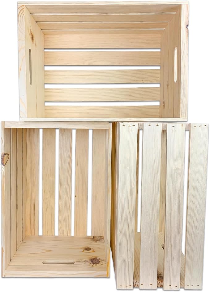 Wilson Large Wooden Pine Crate for Storage and Decoration at Home, Office, Kitchen, Bedroom, and Retail (12.5"x9.625"x17.875") (Set of 6) (6) - Image 6