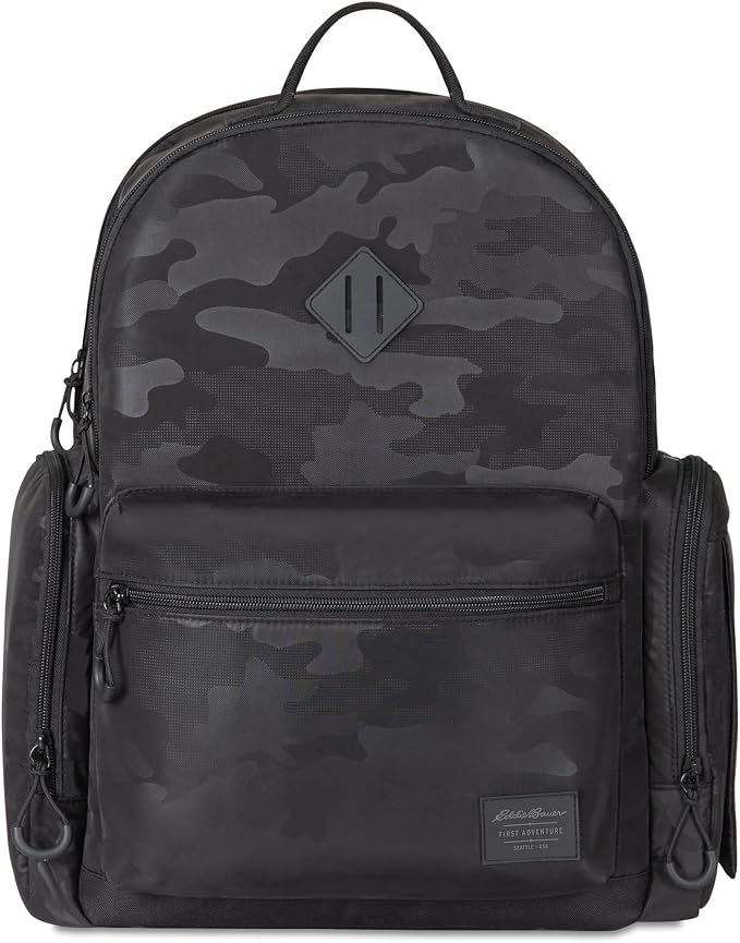 NoJo Eddie Bauer Camo Backpack Diaper Bag - Black & Gray by NoJo