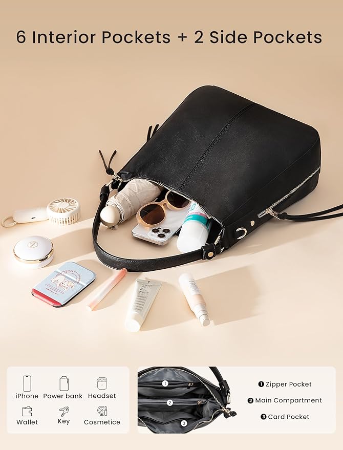 Hobo Crossbody Bag for Women, Designer Shoulder Purse Handbags - Image 5
