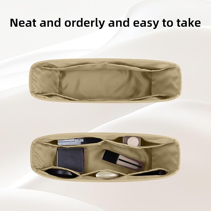 DGAZ Purse Organizer Insert Fits Neverfullbag Mini/PM/MM/GM，Silk Bag Organizer，Luxury Handbag & Tote Shaper（MM, S2 trench） | Soft and Lightweight,Perfect Fit,Multi-pocket Storage,Bag Protector,Luxury Bag Care,Handmade,for Smooth Bag Organizer - Image 5