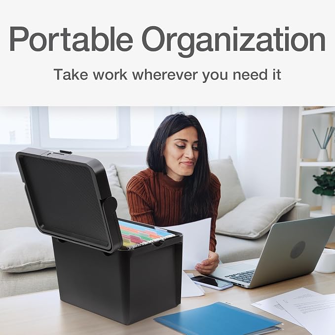 Pendaflex Portable File Box, Letter Size, 14.25" x 9.25" x 11", Black - Image 4