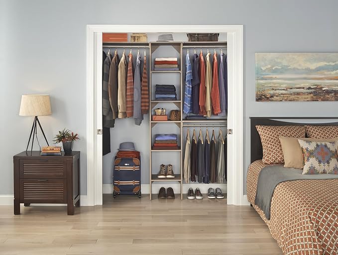ClosetMaid 1951140 SuiteSymphony 16-Inch Closet Organizer with Shelves, Natural Gray - Image 8