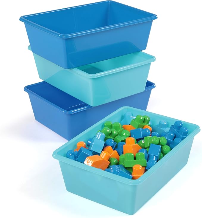 Humble Crew Plastic Storage Bins for Kids, Large Removable Toy Organizer | BPA-free, lightweight, fits cubbies and bookshelves, compatible with most toddler shelving for playroom, bedroom, or nursery - Image 2