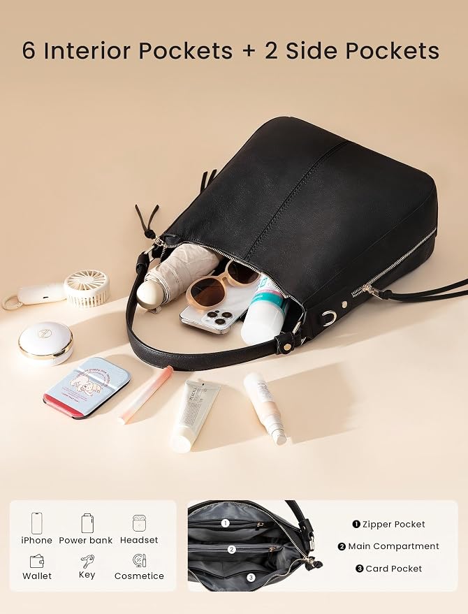 Hobo Crossbody Bag for Women, Designer Shoulder Purse Handbags - Image 4