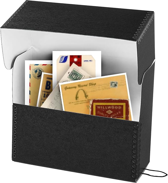 Lineco Archival Document Storage Box, Black, 15.5" x 10.5" x 5" | Legal-Sized, Metal Edge, Acid-Free Boxboard Case, Organize Files, Prints, Photos - Image 5