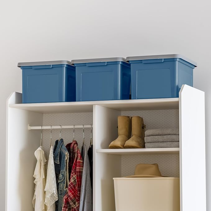 IRIS USA 35 Qt. Letter/Legal File Box with Latching Lid, Navy/Gray | Organize lesson plans, classroom files and teaching materials with secure storage for teachers, schools and educators - Image 9
