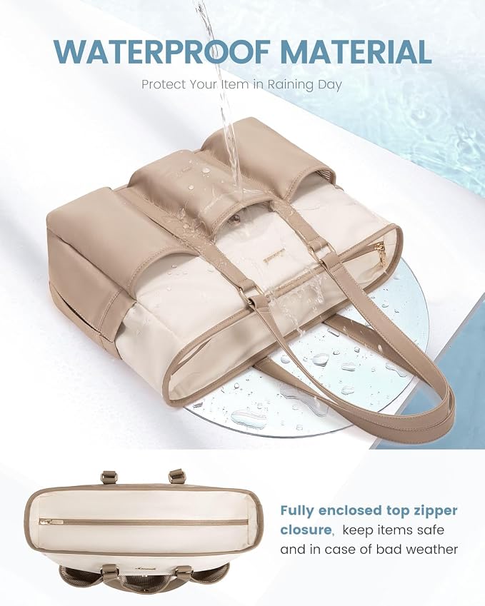 LOVEVOOK 17.3 Inch Laptop Bag for Women, Teacher Nurse Work Tote Bag With Large Cup Holder, Utility Bag For Work/Travel/College/Daily, Professional Computer Purse Large Handbag With Multi Pocket - Image 7