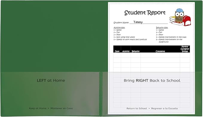 C-Line Classroom Connector School-to-Home Folders, Green, 25 per Box (32003) by C-Line