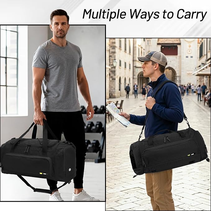 MIER Large Gym Bag for Men 60L Duffel Bag with Shoe Compartment | Lightweight & Durable Sports Duffles; Suited for Workout Fitness Travel Weekender; Water Resistant; Adjustable Shoulder Strap - Image 5