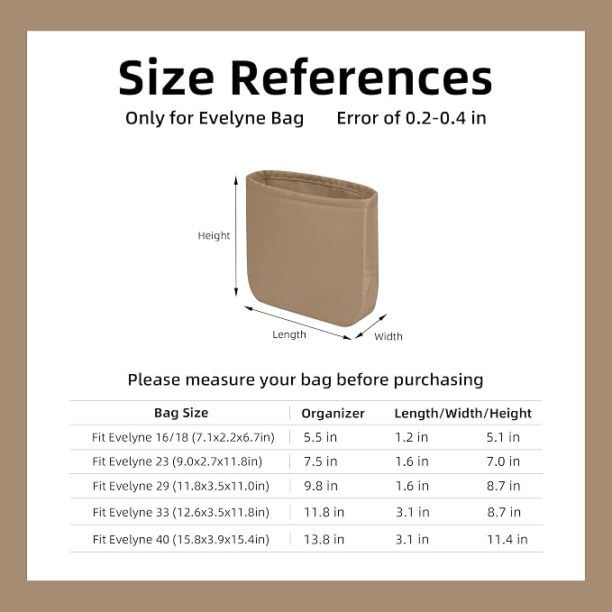 DGAZ Silk Purse Organizer Insert for Evelyne Bag(Chai,TGM) | Soft and Lightweight,Perfect Fit,Multi-pocket Storage,Bag Protector,Luxury Bag Care,Handmade,for Smooth Bag Organizer - Image 6