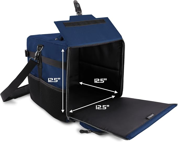 ENHANCE Board Game Shoulder Bag - Collector's Edition Board Game Storage with Shoulder Strap and Accessories Pockets for Dice, Cards, More - Reinforced Carrier Protects Tabletop Games (Dragon Blue) - Image 3