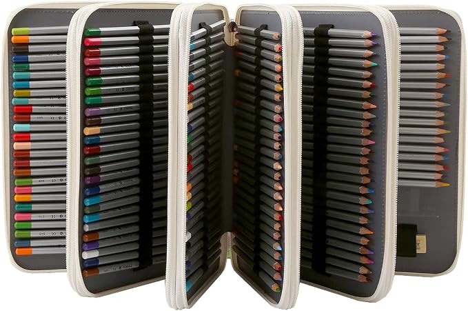 250 Slots Colored Pencil Case Organizer, 5 Layer Bag | Twill Oxford fabric,255 elastic loops,detachable handle,for travel,home storage, drawing tools,creative gifts - Image 2