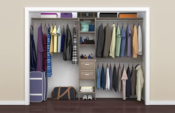 ClosetMaid SuiteSymphony Closet Organizer with Shelves and 2 Drawers, 16-Inch-Natural Gray - Image 10