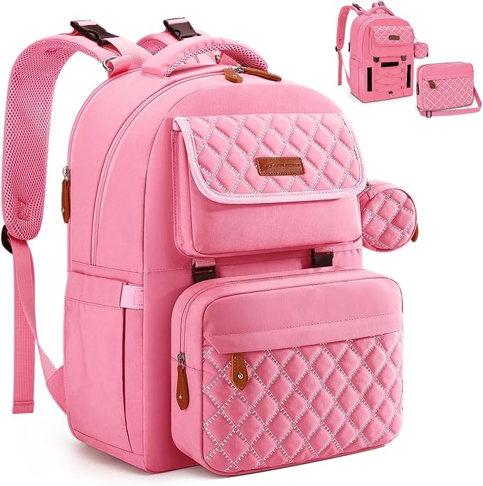 Maelstrom Large Diaper Bag,29L-45L Expandable Diaper Bag Backpack for 2 Kids/Twins Baby Stuff, with Removable Cross Body Bottle Bag for Mom/Dad, Stylish Baby Bag Gift for Boys/Girl-Pink by Maelstrom