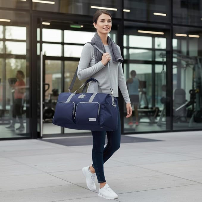 Lucky Brand Large Duffle Bag for Travel, Foldable Weekender Duffel bag | Travel Overnight Duffel bag, Adjustable Shoulder Strap, Front Zip Pockets, Spacious Capacity, Unisex Lightweight Travel Bag - Image 5