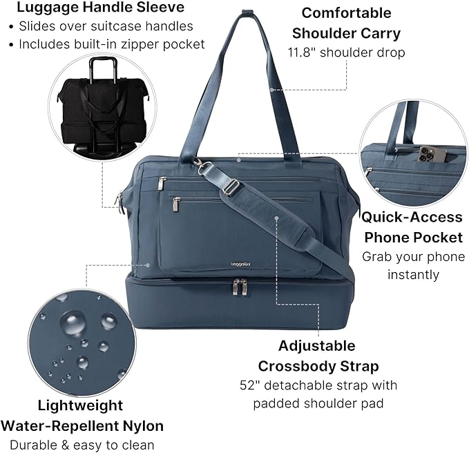 Modern Weekender - Lightweight 18"x15.7"x9.4" Duffel Carry-on Travel Bag for Women - Image 3