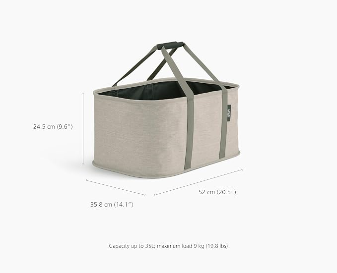 Joseph Joseph Hold-All, Collapsible 35L/9.25 Gallon Washing Laundry Basket Bag, Durable Fabric, Moisture Resistant - Ecru - Image 4