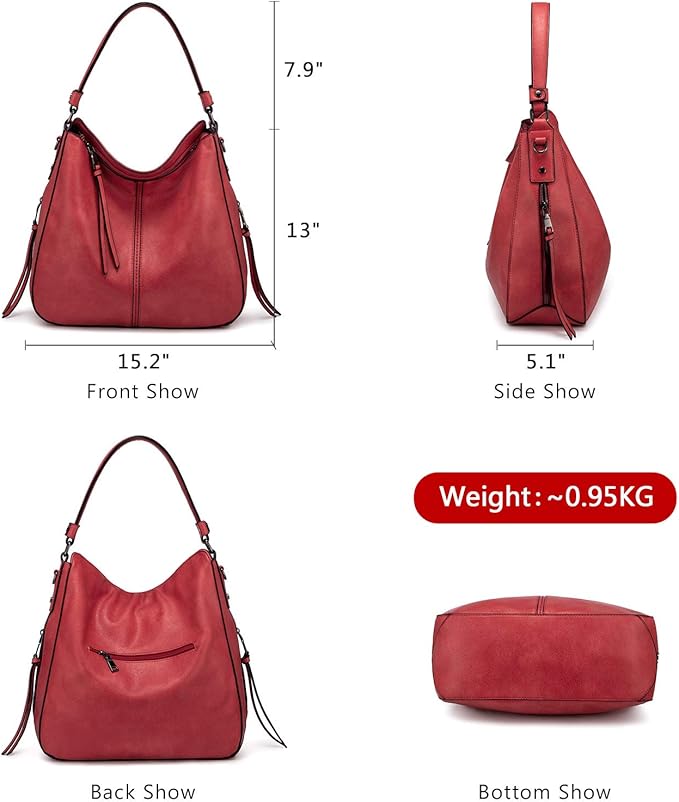 Hobo Crossbody Bag for Women, Designer Shoulder Purse Handbags - Image 4