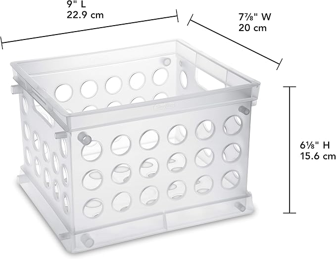 Sterilite Mini Crate, Multi-Purpose Plastic Storage Bin, Clear, 12 Pack | Small Plastic Storage Containers, Open Top Organizer Bins for Home, Garage, Office, Classroom, Dorm, Desk & Crafts - Image 7