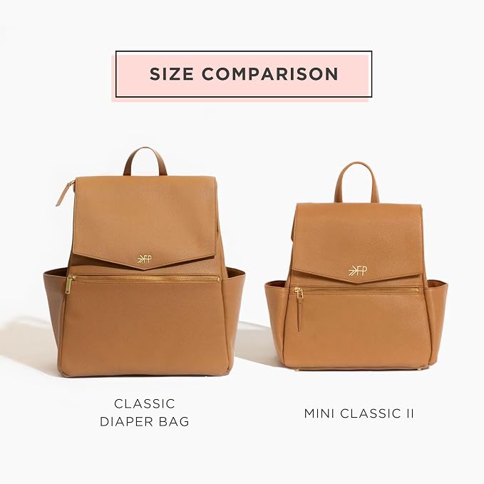 Freshly Picked Mini Diaper Bag II Backpack – Premium Vegan Leather Small Baby Bag without Changing Pad, Compact, Lightweight & Stylish for Moms On-the-Go, Butterscotch - Image 6