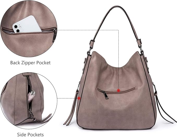 Hobo Crossbody Bag for Women, Designer Shoulder Purse Handbags - Image 5