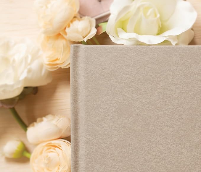 Personalized Guest Book - 11.5" x 8.5" Premium Custom Guest Signing Book with Bookmark and Blank Pages for Wedding Reception Table Decoration Engagement Birthday Party Event, Taupe - Image 3