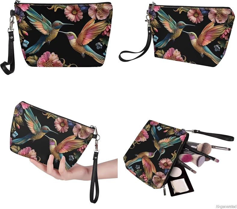 GIFTPUZZ Women Top Handle Bags Handbags with Zipper Leather Wallet Cash Card Phone Holder and Makeup Bag Set 3pcs - Image 7