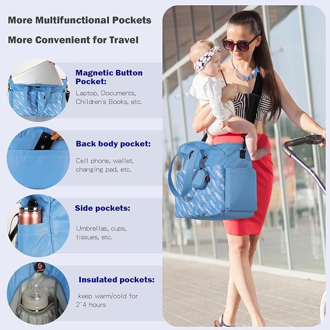 Diaper Bag Tote: Large Tote Baby Bag Boy Diaper Bag Stylish Girl Diaper Bag,Shoulder Mommy Bag - Image 4