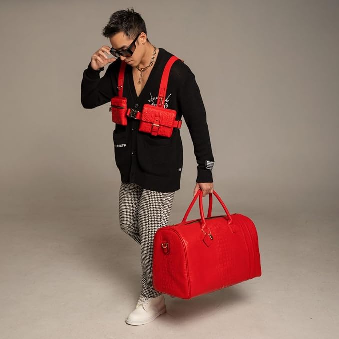 Tote&Carry Apollo 2 Vegan Leather Duffle Bag, TSA-Approved Carry-On for Men & Women, Gold Hardware Weekender for Travel, Gym, or Overnight Use - Image 5