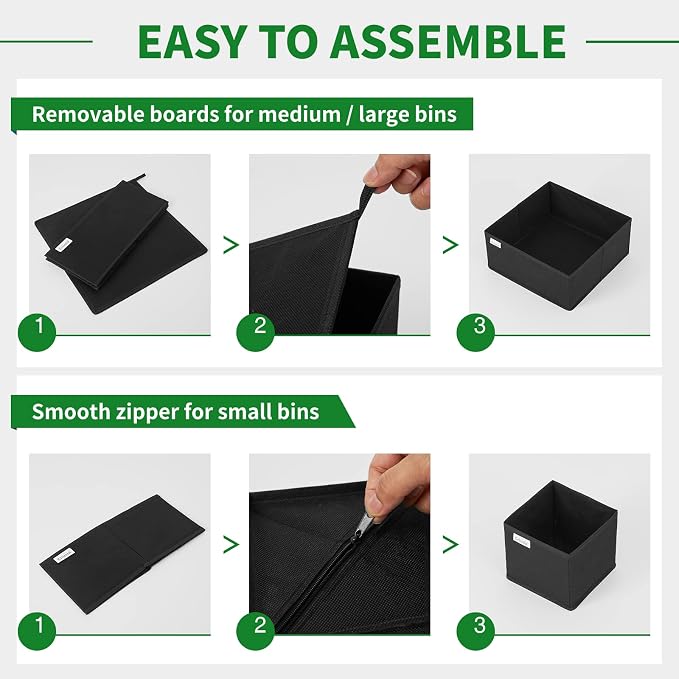 Drawer Organizer Clothes, 8 Pack Underwear Drawer Organizer, Foldable Cloth Storage Box Closet Organizers and Storage for Clothes, Socks, Scarves, Ties (Black) - Image 6