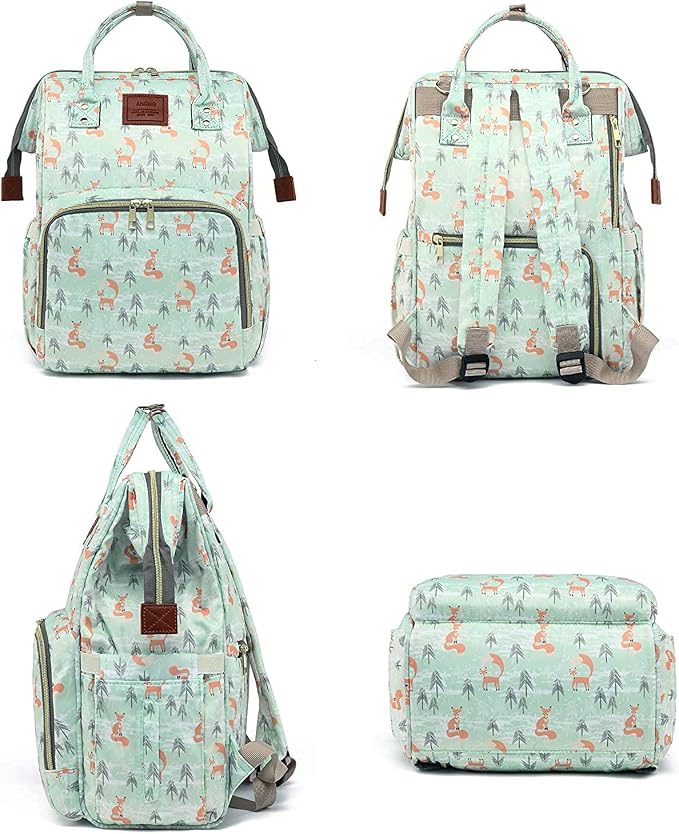 Large Capacity Baby Diaper Bag Backpack Waterproof Travel Nappy Diaper Bags Cute for Girls Boys (Fox) - Image 7