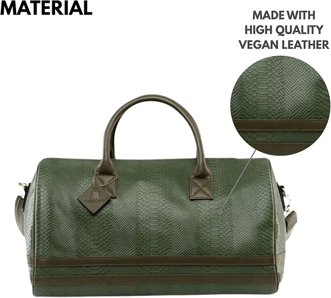 Tote&Carry Apollo 2 Duffle Bag for Travel Women & Men, TSA Approved Carry On Duffel Bag, Premium Vegan Leather w/Gold Hardware, Durable Weekender Luggage for Gym, Sports, Overnight & All-Purpose Use - Image 3