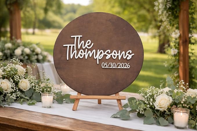 Personalized Round Guest Book Alternative Sign, Unique Guest Book Sign, Custom Alternative Guest Book, Wooden Guest Book, Wedding Ceremony Guestbook Sign (Design 5) - Image 8
