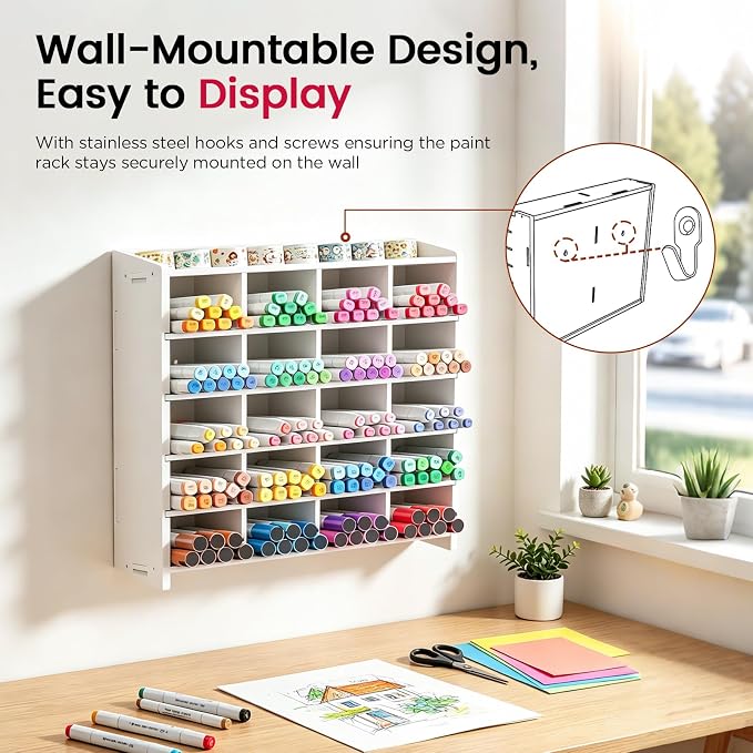 Marker Organizer, 20 Compartments Vertical Pen Storage | Holds up to 280 Markers, Pencil Holder for Home, Office, Classroom, Desk, Desktop Stationery Pencil Storage - Image 6
