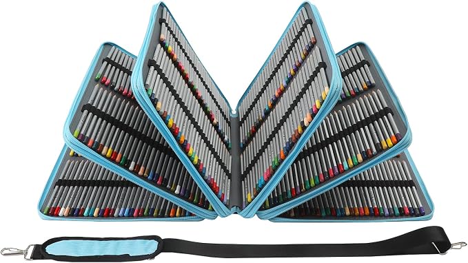 600-Slot Colored Pencil Case, 5-Layer Zipper with Shoulder strap and Handle | Organizer Bag for Pencil Storage Case for Artist Painter Office Sketch Travel Supplies - Image 4