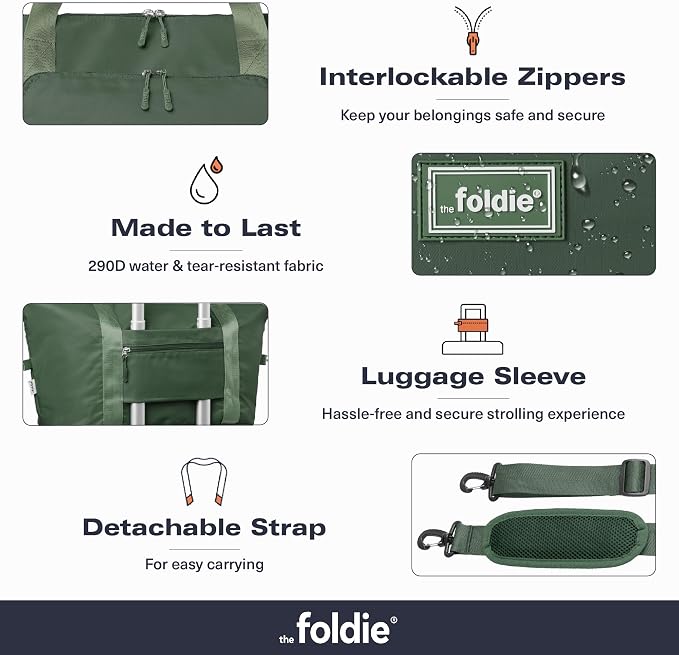 The Foldie Foldable Travel Bag for Women - 40L Weekender Bag with Multiple Pockets - Carry On Expendable Travel Bag - Image 5
