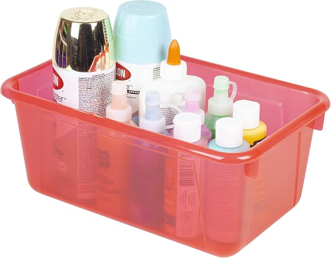 Storex Small Cubby Bins – Plastic Storage Containers for Classroom, 12.2 x 7.8 x 5.1 inches, Assorted Candy, 5-Pack (62490A05C) - Image 8