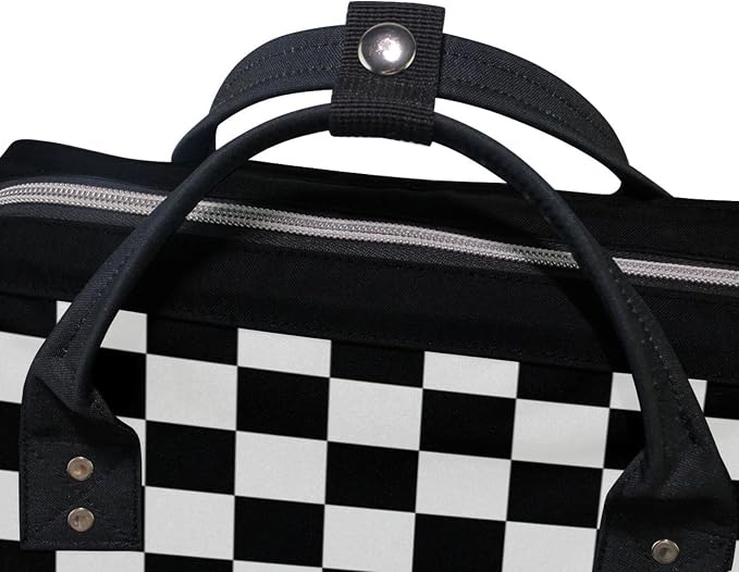 Large Capacity Baby Diaper Bag Waving Checkered Flag Car Racing Durable Multi Function Travel Backpack - Image 7